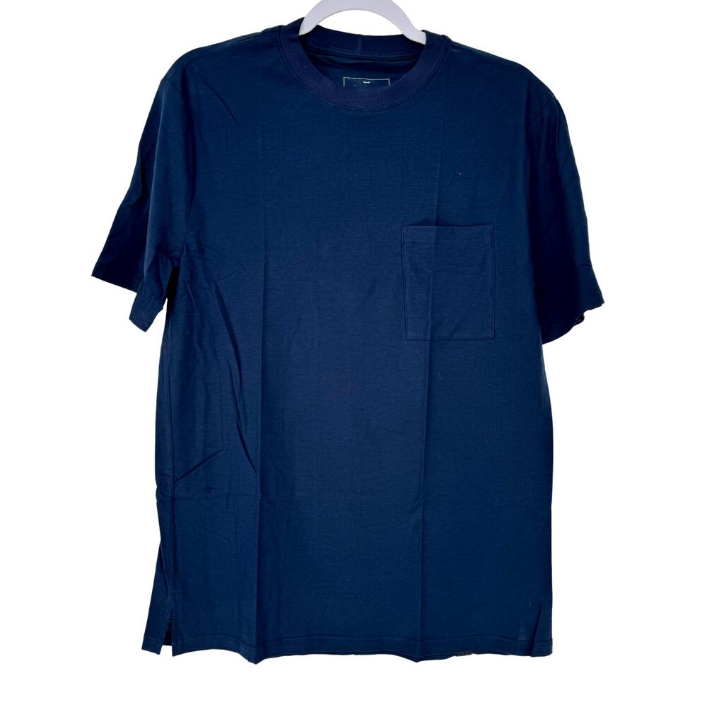 Lahgo Navy Blue Short Sleeve Crewneck Pocket T-Shirt NWT Size Small